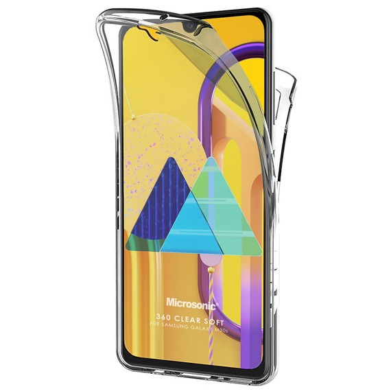 Microsonic Samsung Galaxy M30s Kılıf 6 tarafı tam full koruma 360 Clear Soft Şeffaf 1