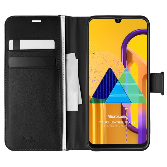 Microsonic Samsung Galaxy M30s Kılıf Delux Leather Wallet Siyah 1