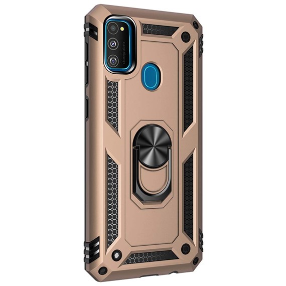 Microsonic Samsung Galaxy M30s Kılıf Military Ring Holder Gold 2