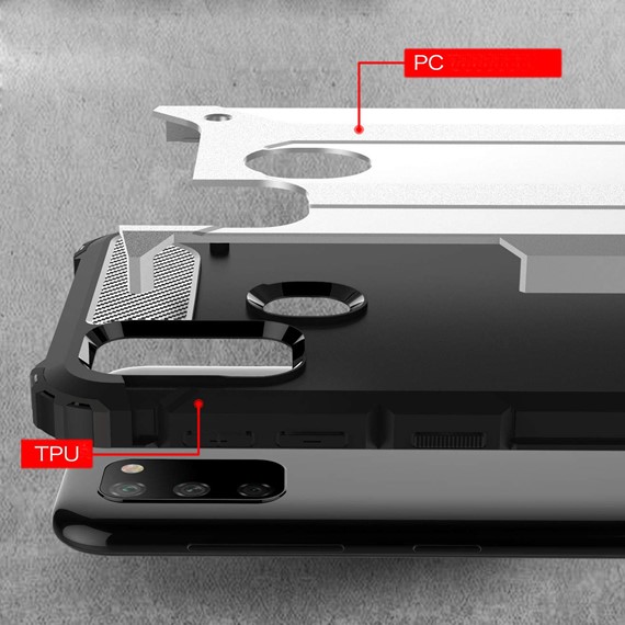 Microsonic Samsung Galaxy M30s Kılıf Rugged Armor Gümüş 3