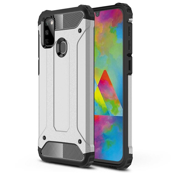 Microsonic Samsung Galaxy M30s Kılıf Rugged Armor Gümüş 1