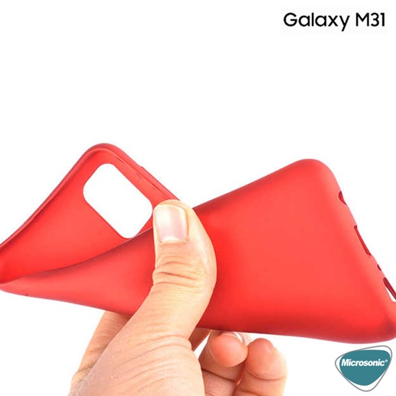 Microsonic Matte Silicone Samsung Galaxy M31 Kılıf Kırmızı 3