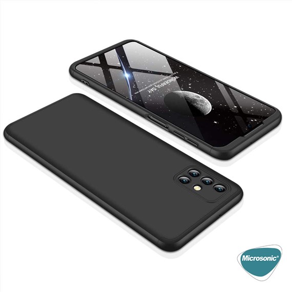 Microsonic Samsung Galaxy M31s Kılıf Double Dip 360 Protective Siyah 5