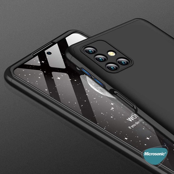 Microsonic Samsung Galaxy M31s Kılıf Double Dip 360 Protective Siyah Kırmızı 7