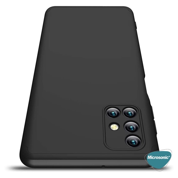 Microsonic Samsung Galaxy M31s Kılıf Double Dip 360 Protective Siyah 8