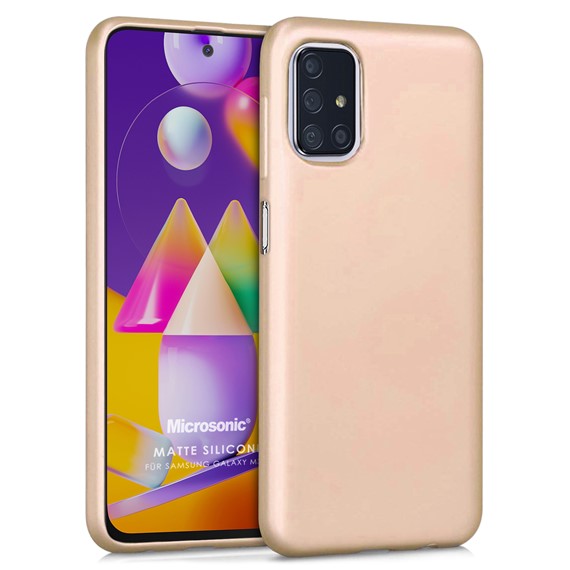 Microsonic Matte Silicone Samsung Galaxy M31s Kılıf Gold 1