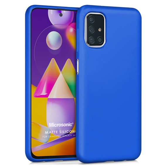 Microsonic Matte Silicone Samsung Galaxy M31s Kılıf Mavi 1