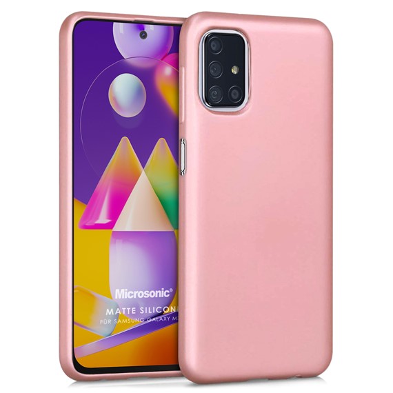 Microsonic Matte Silicone Samsung Galaxy M31s Kılıf Rose Gold 1