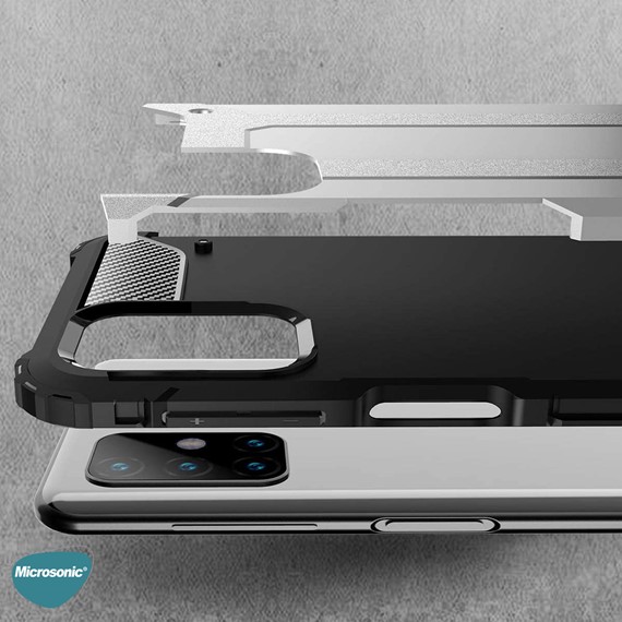 Microsonic Samsung Galaxy M31s Kılıf Rugged Armor Gümüş 4