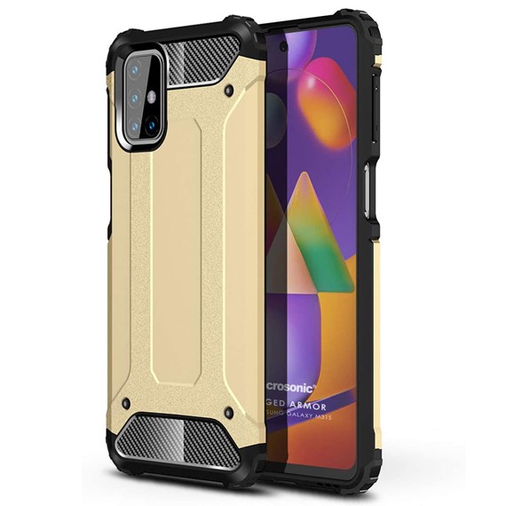 Microsonic Samsung Galaxy M31s Kılıf Rugged Armor Gold 1