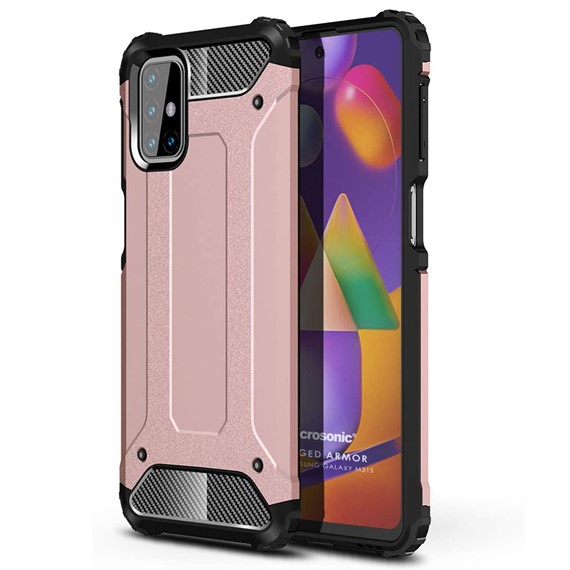 Microsonic Samsung Galaxy M31s Kılıf Rugged Armor Rose Gold 1