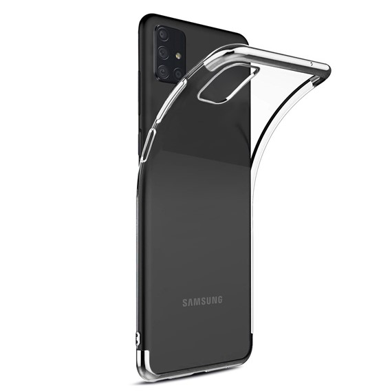 Microsonic Samsung Galaxy M31s Kılıf Skyfall Transparent Clear Gümüş 2