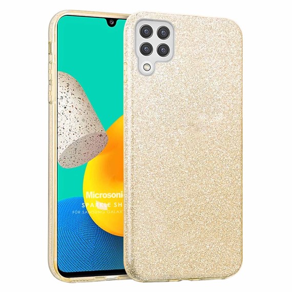 Microsonic Samsung Galaxy M22 Kılıf Sparkle Shiny Gold 1