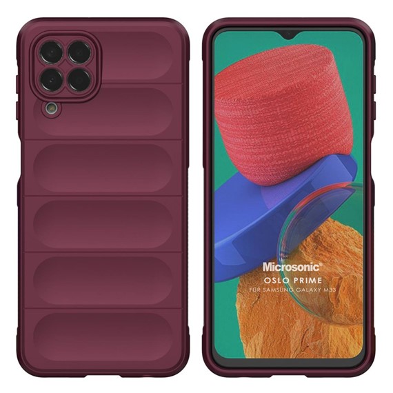 Microsonic Samsung Galaxy M33 Kılıf Oslo Prime Bordo 1