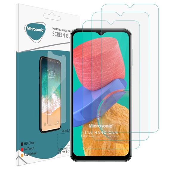 Microsonic Samsung Galaxy M33 Screen Protector Nano Glass Cam Ekran Koruyucu 3 lü Paket 1