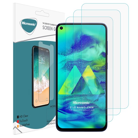 Microsonic Samsung Galaxy M40 Screen Protector Nano Glass 3 Pack 1