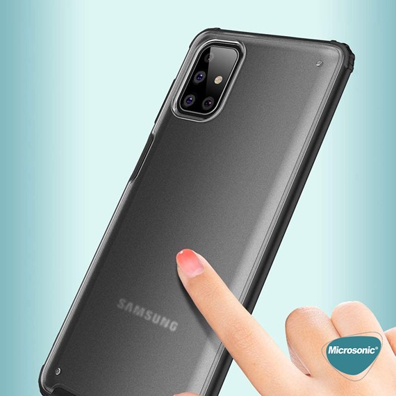 Microsonic Samsung Galaxy M51 Kılıf Frosted Frame Kırmızı 4