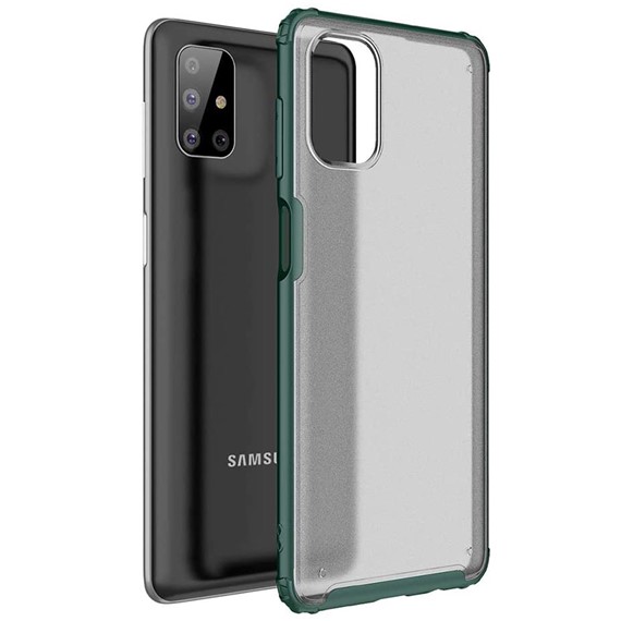 Microsonic Samsung Galaxy M51 Kılıf Frosted Frame Yeşil 1