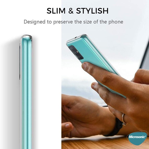 Microsonic Samsung Galaxy M51 Kılıf 6 tarafı tam full koruma 360 Clear Soft Şeffaf 5