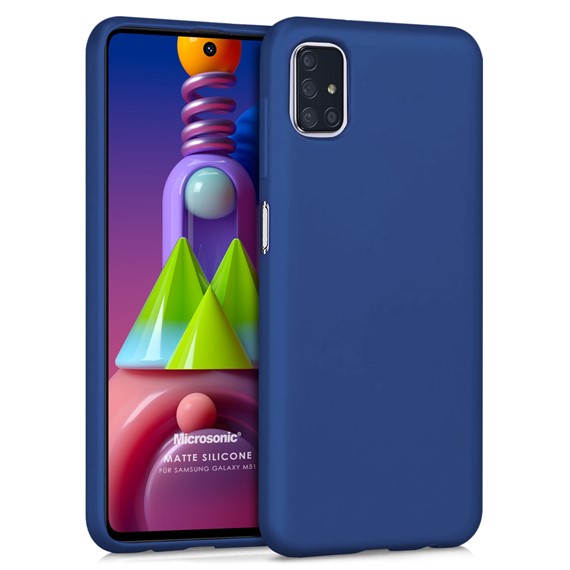 Microsonic Matte Silicone Samsung Galaxy M51 Kılıf Lacivert 1