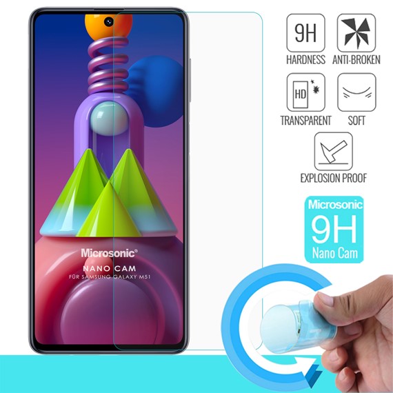 Microsonic Samsung Galaxy M51 Nano Glass Screen Protector 1