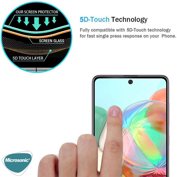 Microsonic Samsung Galaxy M31S Tam Kaplayan Temperli Cam Ekran Koruyucu Siyah 4