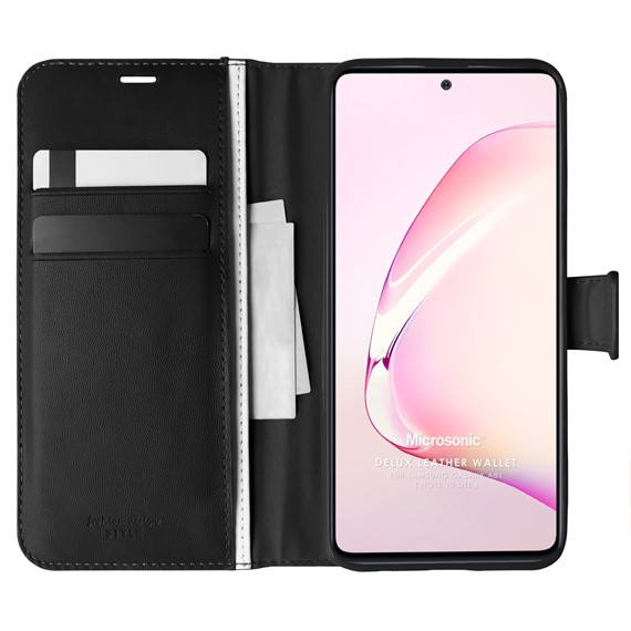 Microsonic Samsung Galaxy Note 10 Lite Kılıf Delux Leather Wallet Siyah 1