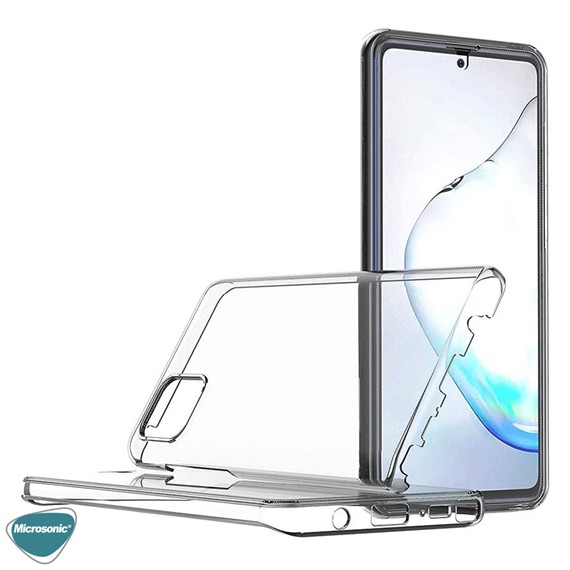 Microsonic Samsung Galaxy Note 10 Lite Kılıf 6 tarafı tam full koruma 360 Clear Soft Şeffaf 2