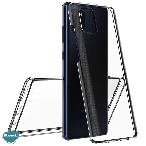 Microsonic Samsung Galaxy Note 10 Lite Kılıf 6 tarafı tam full koruma 360 Clear Soft Şeffaf 3