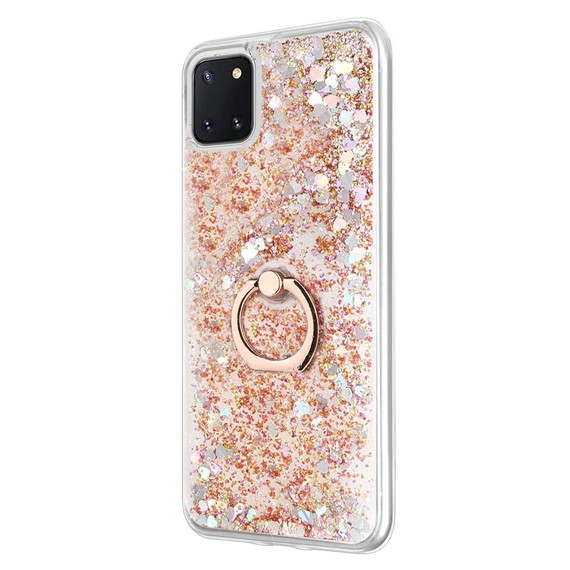 Microsonic Samsung Galaxy A81 Kılıf Glitter Liquid Holder Gold 2