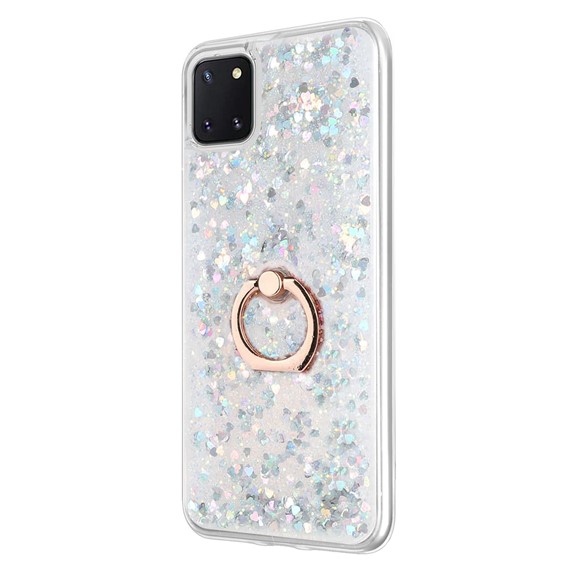 Microsonic Samsung Galaxy Note 10 Lite Kılıf Glitter Liquid Holder Gümüş 2