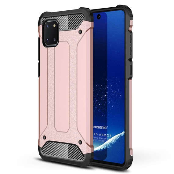 Microsonic Samsung Galaxy Note 10 Lite Kılıf Rugged Armor Rose Gold 1