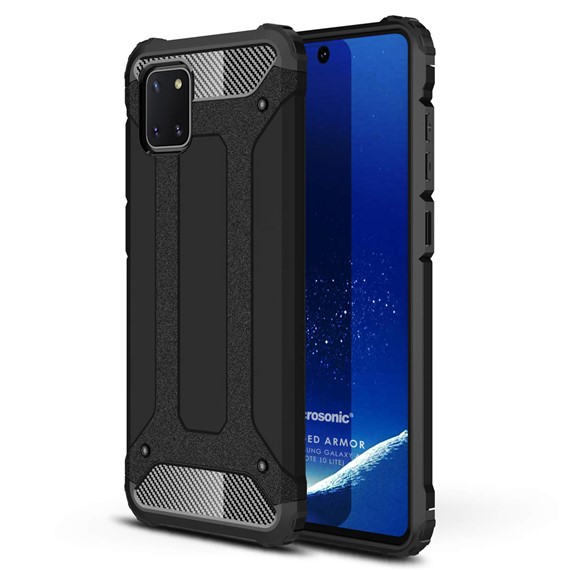 Microsonic Samsung Galaxy Note 10 Lite Kılıf Rugged Armor Siyah 1