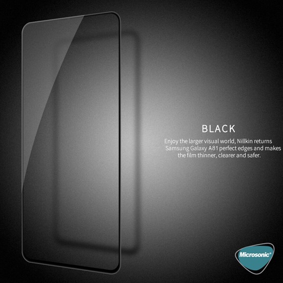 Microsonic Samsung Galaxy Note 10 Lite Tam Kaplayan Temperli Cam Ekran Koruyucu Siyah 3