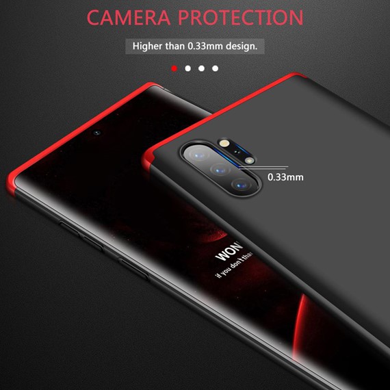 Microsonic Samsung Galaxy Note 10 Plus Kılıf Double Dip 360 Protective Siyah Kırmızı 5