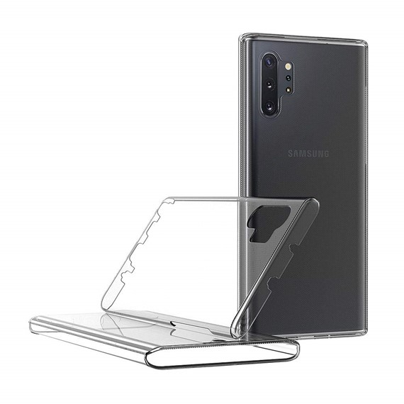 Microsonic Samsung Galaxy Note 10 Plus Kılıf 6 tarafı tam full koruma 360 Clear Soft Şeffaf 3