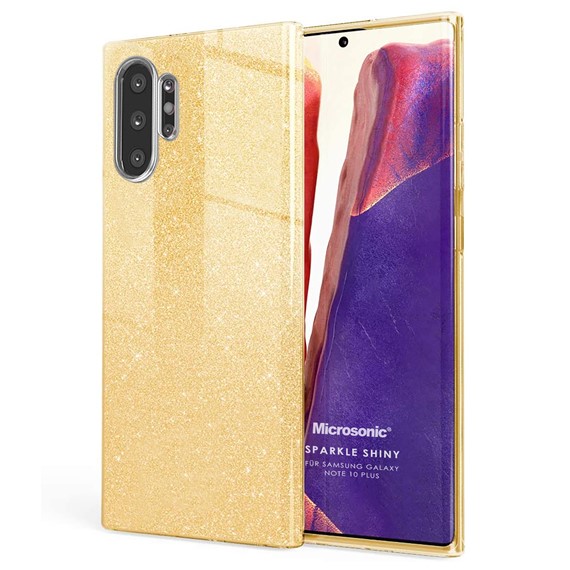 Microsonic Samsung Galaxy Note 10 Plus Kılıf Sparkle Shiny Gold 1