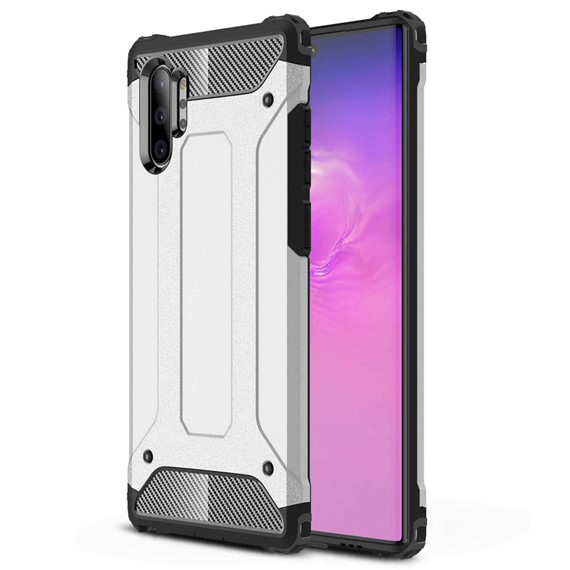 Microsonic Samsung Galaxy Note 10 Plus Kılıf Rugged Armor Gümüş 1