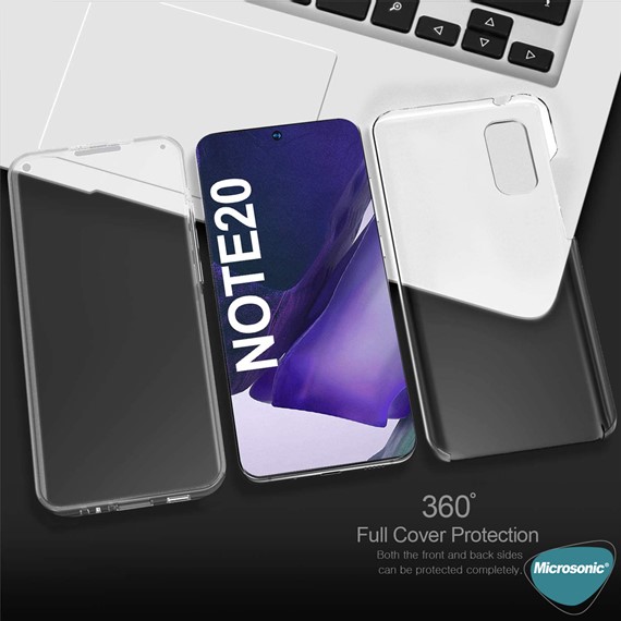 Microsonic Samsung Galaxy Note 20 Kılıf 6 Tarafı Tam Full Koruma 360 Clear Soft Şeffaf 3