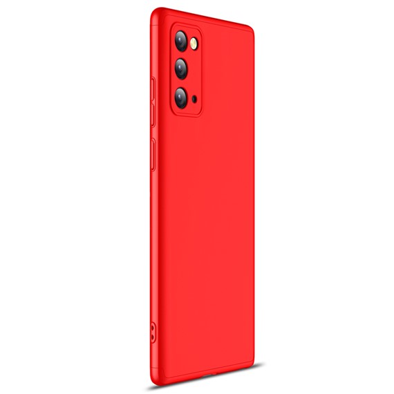 Microsonic Samsung Galaxy Note 20 Kılıf Double Dip 360 Protective Kırmızı 2