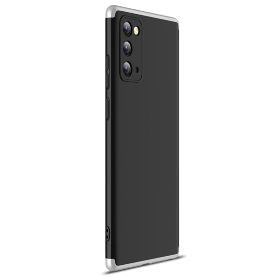 Microsonic Samsung Galaxy Note 20 Kılıf Double Dip 360 Protective Siyah Gri 2