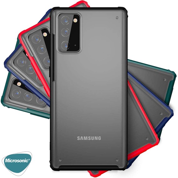 Microsonic Samsung Galaxy Note 20 Kılıf Frosted Frame Kırmızı 5