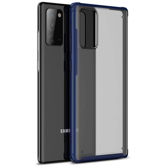 Microsonic Samsung Galaxy Note 20 Kılıf Frosted Frame Lacivert 1