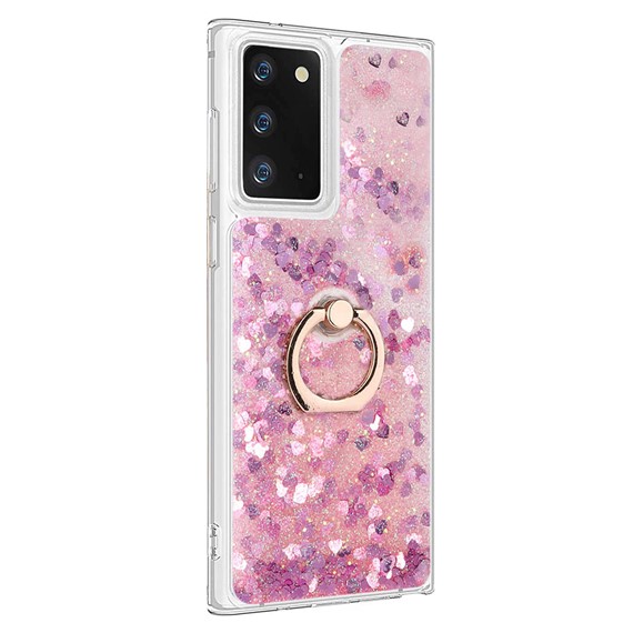 Microsonic Samsung Galaxy Note 20 Kılıf Glitter Liquid Holder Pembe 2