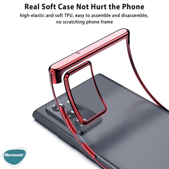 Microsonic Samsung Galaxy Note 20 Kılıf Skyfall Transparent Clear Kırmızı 3