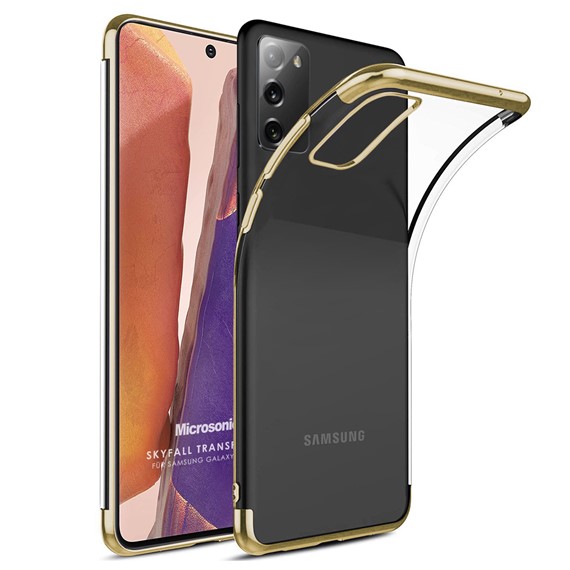Microsonic Samsung Galaxy Note 20 Kılıf Skyfall Transparent Clear Gold 1