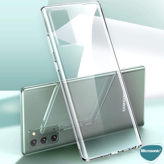 Microsonic Samsung Galaxy Note 20 Kılıf Transparent Soft Beyaz 4