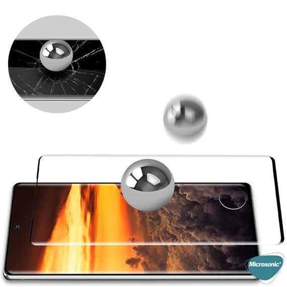 Microsonic Samsung Galaxy Note 20 Tam Kaplayan Temperli Cam Ekran Koruyucu Siyah 2
