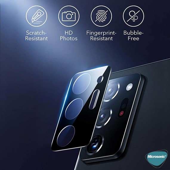 Microsonic Samsung Galaxy Note 20 Ultra Kamera Lens Koruma Camı V2 Siyah 2