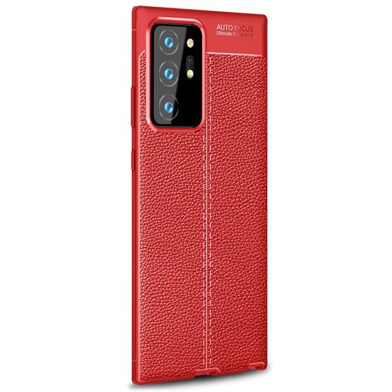 Microsonic Samsung Galaxy Note 20 Ultra Kılıf Deri Dokulu Silikon Kırmızı 2
